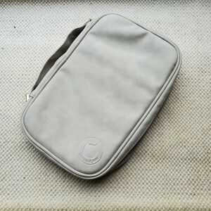 Grey Tan storageLAB Travel Jewelry Organizer Faux Suede Clutch Bag Necklace